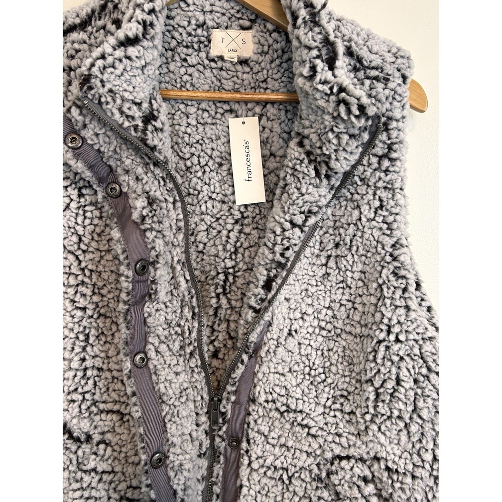 Francesca's T S By Thread & Supply Sherpa Vest Women's Size L, Pockets - Picture 2 of 6